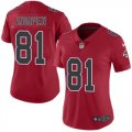 Wholesale Cheap Nike Falcons #81 Austin Hooper Red Women's Stitched NFL Limited Rush Jersey