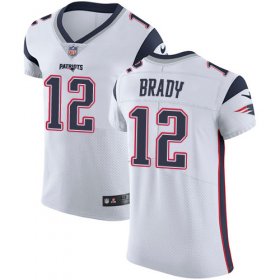 Wholesale Cheap Nike Patriots #12 Tom Brady White Men\'s Stitched NFL Vapor Untouchable Elite Jersey