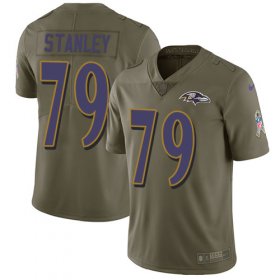 Wholesale Cheap Nike Ravens #79 Ronnie Stanley Olive Men\'s Stitched NFL Limited 2017 Salute To Service Jersey