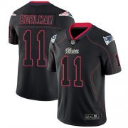 Wholesale Cheap Nike Patriots #11 Julian Edelman Lights Out Black Men's Stitched NFL Limited Rush Jersey