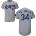 Wholesale Cheap Dodgers #34 Fernando Valenzuela Grey Flexbase Authentic Collection Stitched MLB Jersey