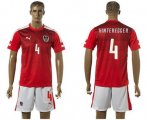 Wholesale Cheap Austria #4 Hinteregger Red Home Soccer Country Jersey