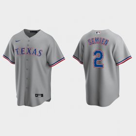 Wholesale Cheap Men\'s Texas Rangers #2 Marcus Semien Gray Cool Base Stitched Baseball Jersey