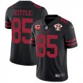Wholesale Cheap Men's San Francisco 49ers #85 George Kittle 2021 Black With C Patch 75th Anniversary Vapor Untouchable Limited Stitched Jersey