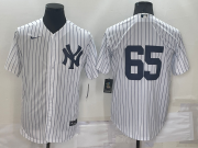 Wholesale Cheap Men's New York Yankees #65 Nestor Cortes White No Name Stitched MLB Nike Cool Base Jersey