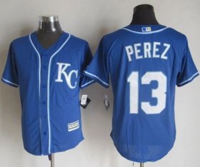 Wholesale Cheap Royals #13 Salvador Perez Blue Alternate 2 New Cool Base Stitched MLB Jersey