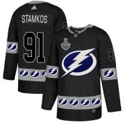 Wholesale Cheap Adidas Lightning #91 Steven Stamkos Black Authentic Team Logo Fashion 2020 Stanley Cup Final Stitched NHL Jersey