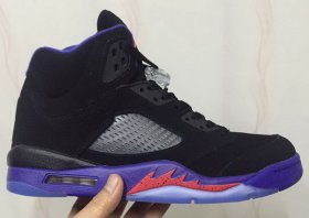 Wholesale Cheap Air Jordan 5 Raptors Black/Ember Glow-Fierce Purple