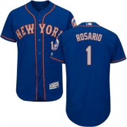 Wholesale Cheap Mets #1 Amed Rosario Blue(Grey NO.) Flexbase Authentic Collection Stitched MLB Jersey