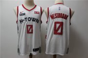 Wholesale Cheap Men's Houston Rockets #0 Russell Westbrook White 2020 Nike City Edition Swingman Jersey With The Sponsor Logo