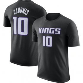 Cheap Men\'s Sacramento Kings #10 Domantas Sabonis Black 2022-23 Statement Edition Name & Number T-Shirt