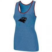 Wholesale Cheap Women's Nike Carolina Panthers Big Logo Tri-Blend Racerback Stretch Tank Top Light Blue