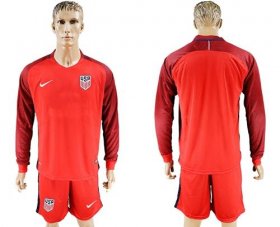 Wholesale Cheap USA Blank Away Long Sleeves Soccer Country Jersey