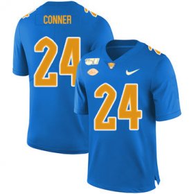 Wholesale Cheap Pittsburgh Panthers 24 James Conner Blue 150th Anniversary Patch Nike College Football Jersey