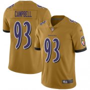 Wholesale Cheap Nike Ravens #93 Calais Campbell Gold Youth Stitched NFL Limited Inverted Legend Jersey