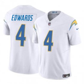 Cheap Men\'s Los Angeles Chargers #4 Gus Edwards White 2024 F.U.S.E. Vapor Limited Football Stitched Jersey