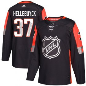 Wholesale Cheap Adidas Jets #37 Connor Hellebuyck Black 2018 All-Star Central Division Authentic Stitched Youth NHL Jersey