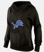 Wholesale Cheap Women's Detroit Lions Logo Pullover Hoodie Black-1