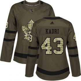 Wholesale Cheap Adidas Maple Leafs #43 Nazem Kadri Green Salute to Service Women\'s Stitched NHL Jersey