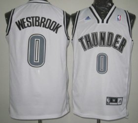 Wholesale Cheap Oklahoma City Thunder #0 Russell Westbrook Revolution 30 Swingman White With Black Jersey