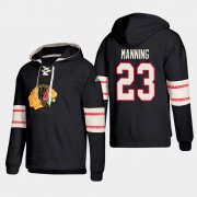 Wholesale Cheap Chicago Blackhawks #23 Brandon Manning Black adidas Lace-Up Pullover Hoodie