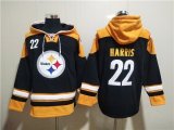 Wholesale Cheap Men's Pittsburgh Steelers #22 Najee Harris Black Ageless Must-Have Lace-Up Pullover Hoodie