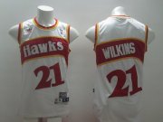 Wholesale Cheap Atlanta Hawks #21 Dominique Wilkins White Swingman Throwback Jersey