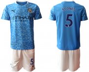 Wholesale Cheap Men 2020-2021 club Manchester City home 5 blue Soccer Jerseys
