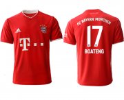 Wholesale Cheap Men 2020-2021 club Bayern Munchen home aaa version 17 red Soccer Jerseys