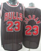 Wholesale Cheap Chicago Bulls #23 Michael Jordan Black Pinstripe Swingman Jersey
