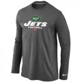 Wholesale Cheap Nike New York Jets Critical Victory Long Sleeve T-Shirt Dark Grey