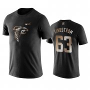 Wholesale Cheap Falcons #63 Chris Lindstrom Black NFL Black Golden 100th Season T-Shirts