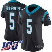 Wholesale Cheap Nike Panthers #5 Teddy Bridgewater Black Team Color Women's Stitched NFL 100th Season Vapor Untouchable Limited Jersey