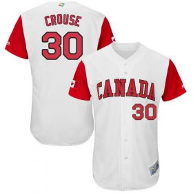 Wholesale Cheap Team Canada #30 Michael Crouse White 2017 World MLB Classic Authentic Stitched MLB Jersey