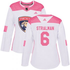 Wholesale Cheap Adidas Panthers #6 Anton Stralman White/Pink Authentic Fashion Women\'s Stitched NHL Jersey