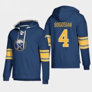 Wholesale Cheap Buffalo Sabres #4 Zach Bogosian Navy adidas Lace-Up Pullover Hoodie
