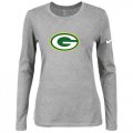 Wholesale Cheap Women's Nike Green Bay Packers Of The City Long Sleeve Tri-Blend NFL T-Shirt Light Grey