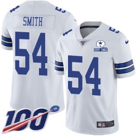 Wholesale Cheap Nike Cowboys #54 Jaylon Smith White Men\'s Stitched With Established In 1960 Patch NFL 100th Season Vapor Untouchable Limited Jersey