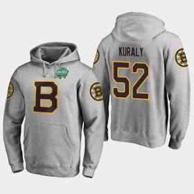 Wholesale Cheap Bruins #52 Sean Kuraly Gray 2018 Winter Classic Fanatics Primary Logo Hoodie