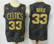 Wholesale Cheap Men's Boston Celtics #33 Larry Bird Black Golden Hardwood Classics Soul Swingman Throwback Jersey