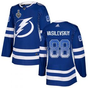 Wholesale Cheap Adidas Lightning #88 Andrei Vasilevskiy Blue Home Authentic Drift Fashion 2020 Stanley Cup Final Stitched NHL Jersey