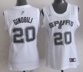 Wholesale Cheap San Antonio Spurs #20 Manu Ginobili White Womens Jersey