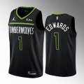 Wholesale Cheap Men's Minnesota Timberwolves #1 Anthony Edwards Black City Stitched Jersey
