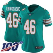 Wholesale Cheap Nike Dolphins #46 Noah Igbinoghene Aqua Green Alternate Women's Stitched NFL 100th Season Vapor Untouchable Limited Jersey