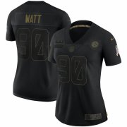 Cheap Pittsburgh Steelers #90 T.J. Watt Nike Women's 2020 Salute To Service Limited Jersey Black
