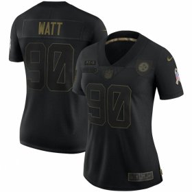 Cheap Pittsburgh Steelers #90 T.J. Watt Nike Women\'s 2020 Salute To Service Limited Jersey Black