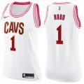 Wholesale Cheap Nike Cleveland Cavaliers #1 Rodney Hood White Pink Women's NBA Swingman Fashion Jersey