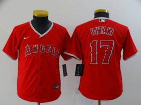 Wholesale Cheap Youth Los Angeles Angels #17 Shohei Ohtani Red Stitched MLB Cool Base Nike Jersey