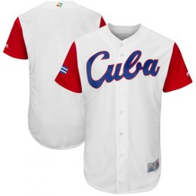 Wholesale Cheap Team Cuba Blank White 2017 World MLB Classic Authentic Stitched MLB Jersey