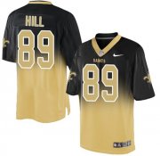 Wholesale Cheap Nike Saints #89 Josh Hill Black/Gold Men's Stitched NFL Elite Fadeaway Fashion Jersey
